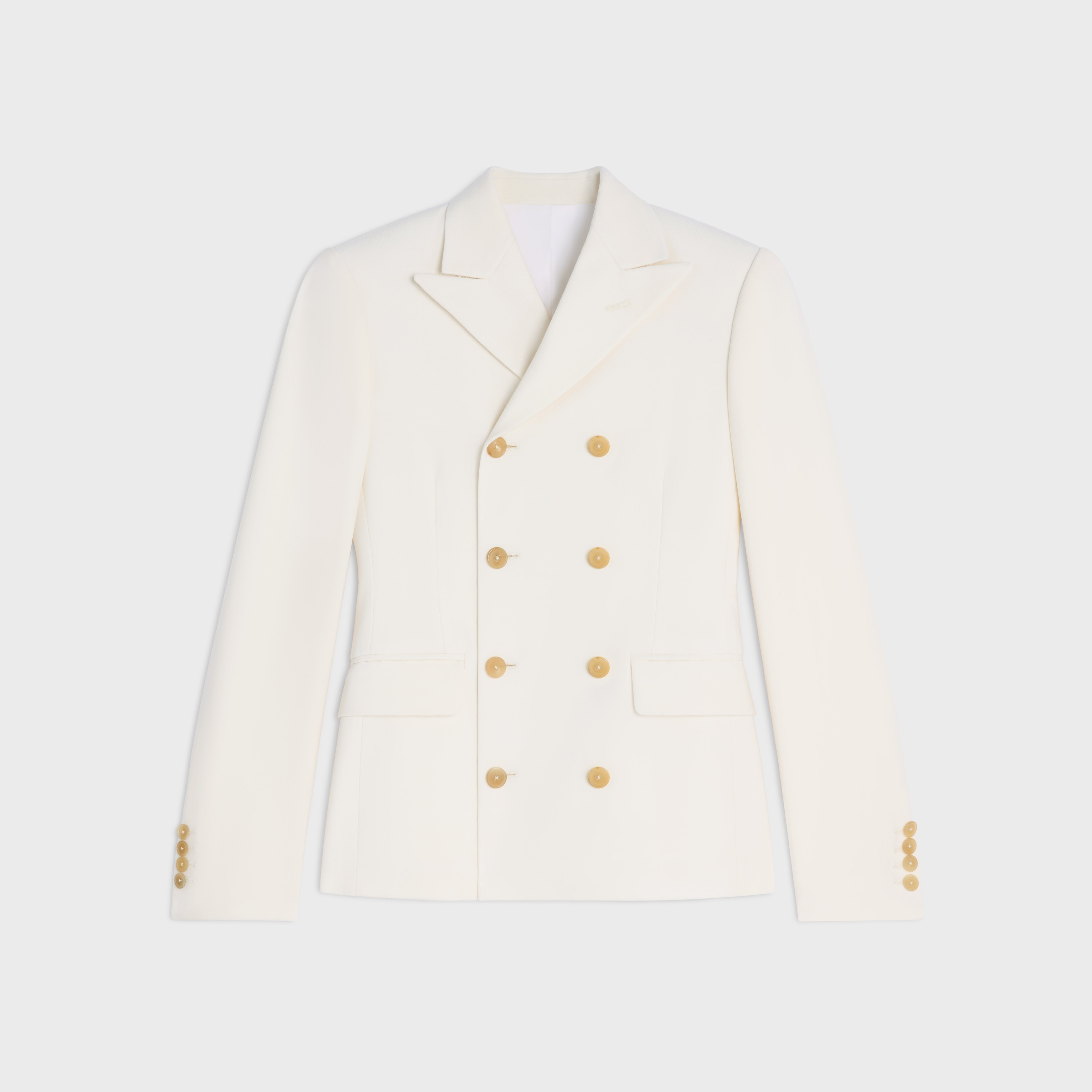 cavaliere jacket IN stretch wool gabardine - WHITE | CELINE